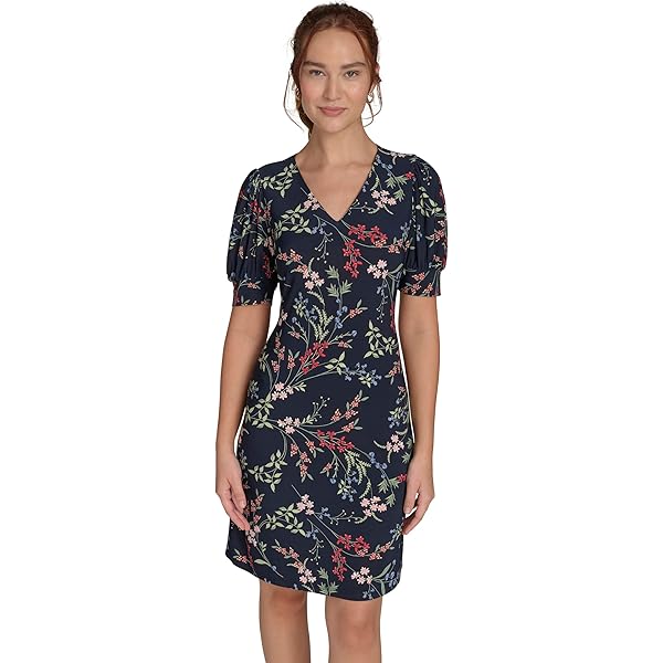 Lauren by Ralph Lauren Women's Embroidered Floral-Print Dress (2, Navy  Multi) at Amazon Women's Clothing store