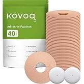 KOVOQ 40-Pack Adhesive Patches for Libre 2 &amp; Plus &amp; Lingo, 2 Hardshells | Medtronic Guardian 4 &amp; Simplera, Insulin Pumps, Waterproof Universal CGM Patches, 2 Reusable Protective Hardshell Covers, Tan