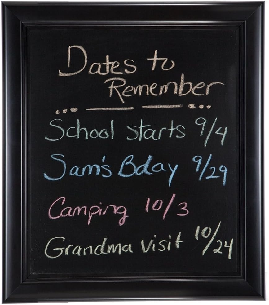 Decorative Words 16" x 20" Chalk Board framed in 1-1/2" Black wood frame, Sawtooth hanger is attached for easy hanging