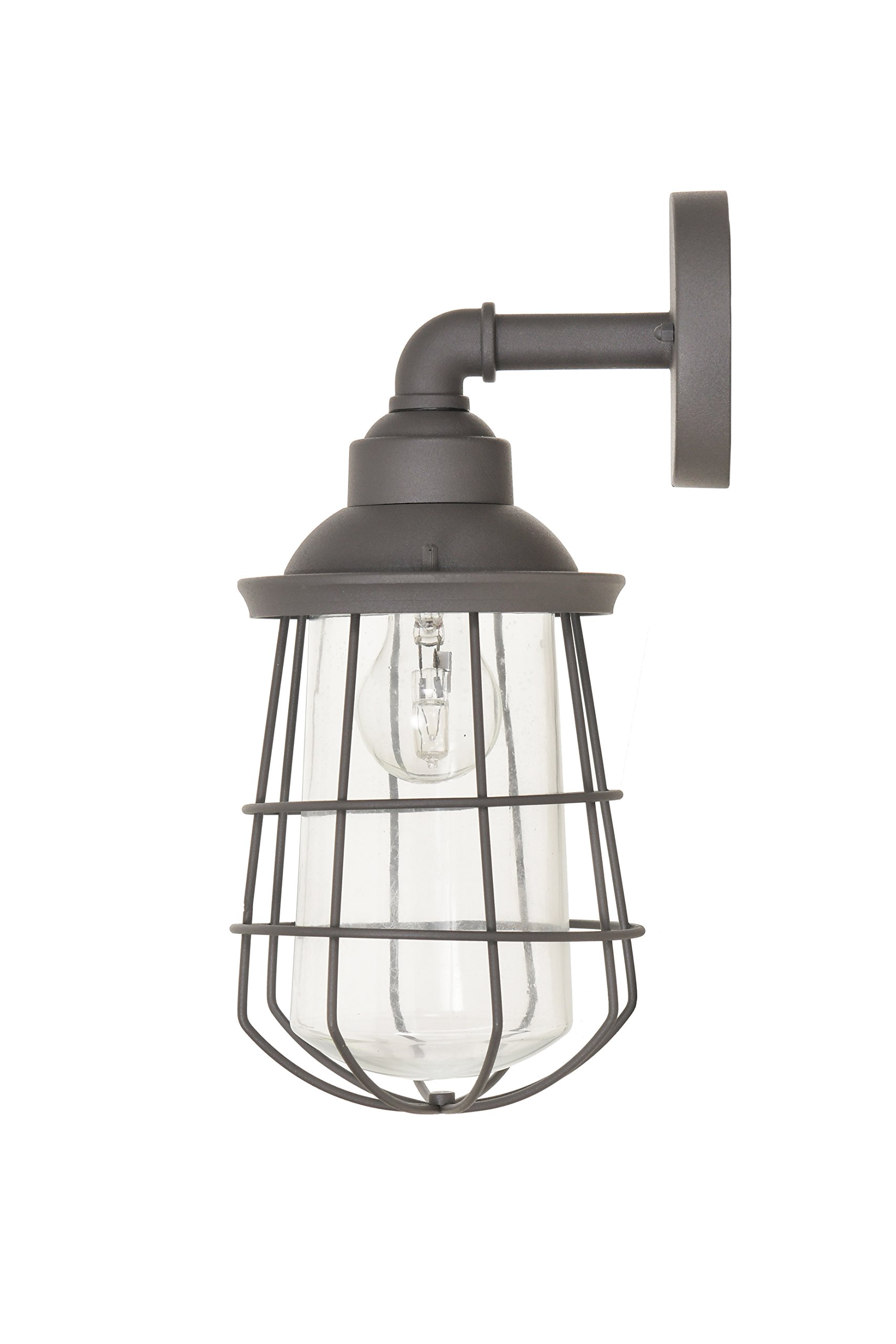 Finsbury Wall Light by Garden Trading | in Charcoal-Steel | H35 x W15 x D19cm | Crafted in Powder Coated Charcoal Steel IP44 Rated for Outdoor and Bathroom Use