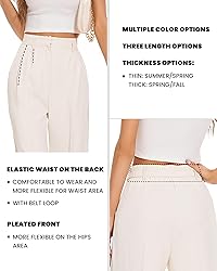 FUNYYZO Women's Wide Leg Pants High Elastic Waisted