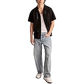 Lucky Brand Men's Short Sleeve Eyelet Camp Collar Shirt