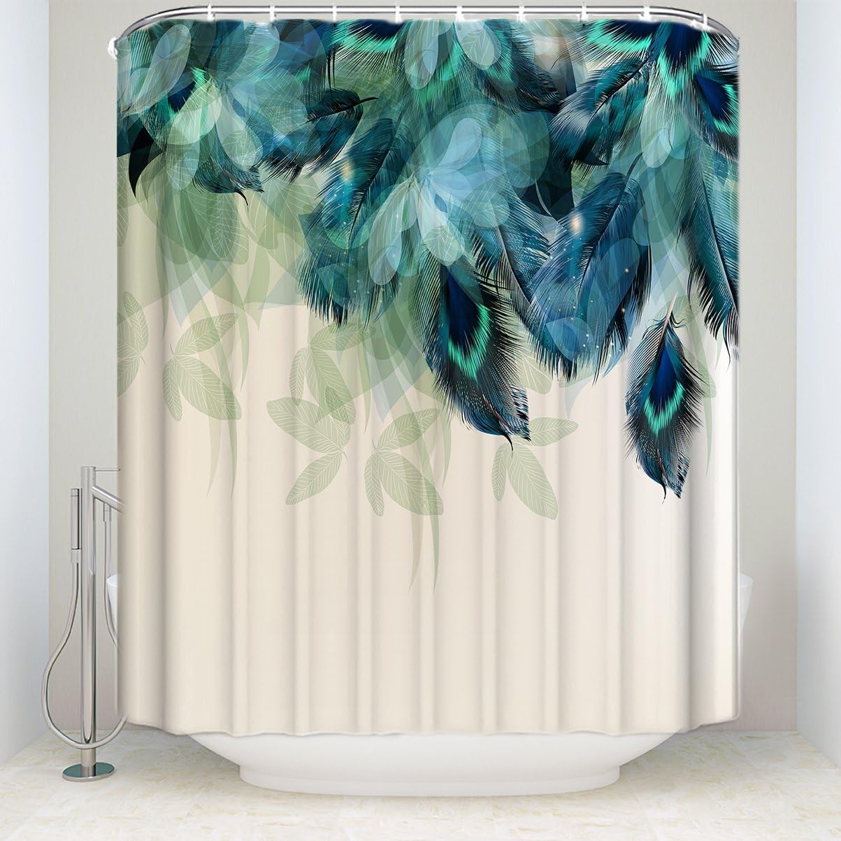 Amazon Com Prime Leader Watercolor Decor Shower Curtain Peacock
