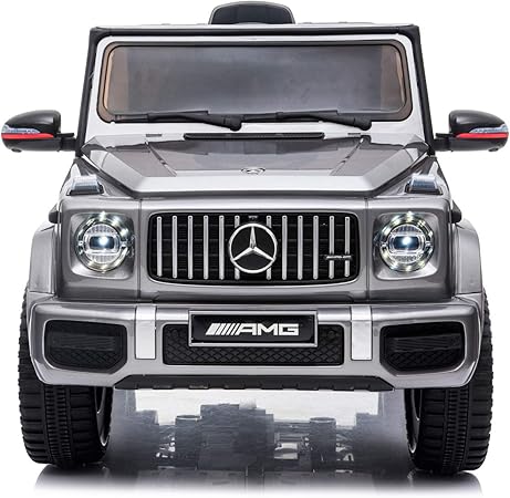 Amazon Co Jp メルセデス ベンツ Amg G63 子供用電動乗車車 リモコン付き Mp3 35wモーター 開閉可能なドア Ledライトとサスペンションシステム付き シルバー Md02 Stw0003 Psl Home Kitchen