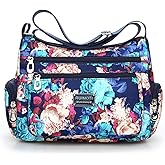 NOTAG Crossbody Bags for Women Nylon Shoulder Bag Floral Multi-Pocket Purses and Handbags