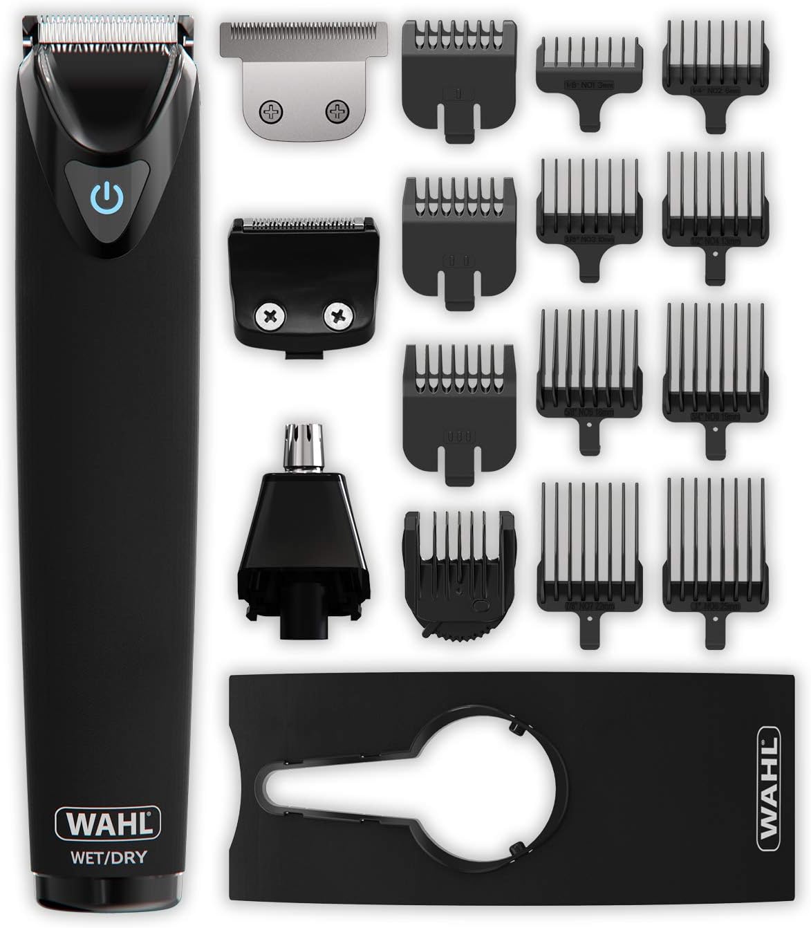 WAHL Multigroomer, Black Stainless Steel, Cordless, Rechargeable, Fully Washable, Close Cutting Blade, 11 in 1