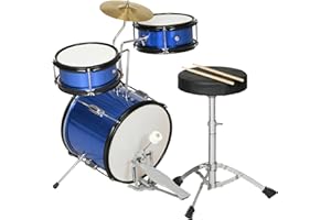 Qaba 7 Piece Drum Set with Throne, Kids Drum Set with Adjustable Cymbal, Pedal, Drumsticks, Junior Drum Set for Toddlers 3-6 