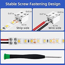 20 PCS 2-Pin 10mm Solderless LED Strip