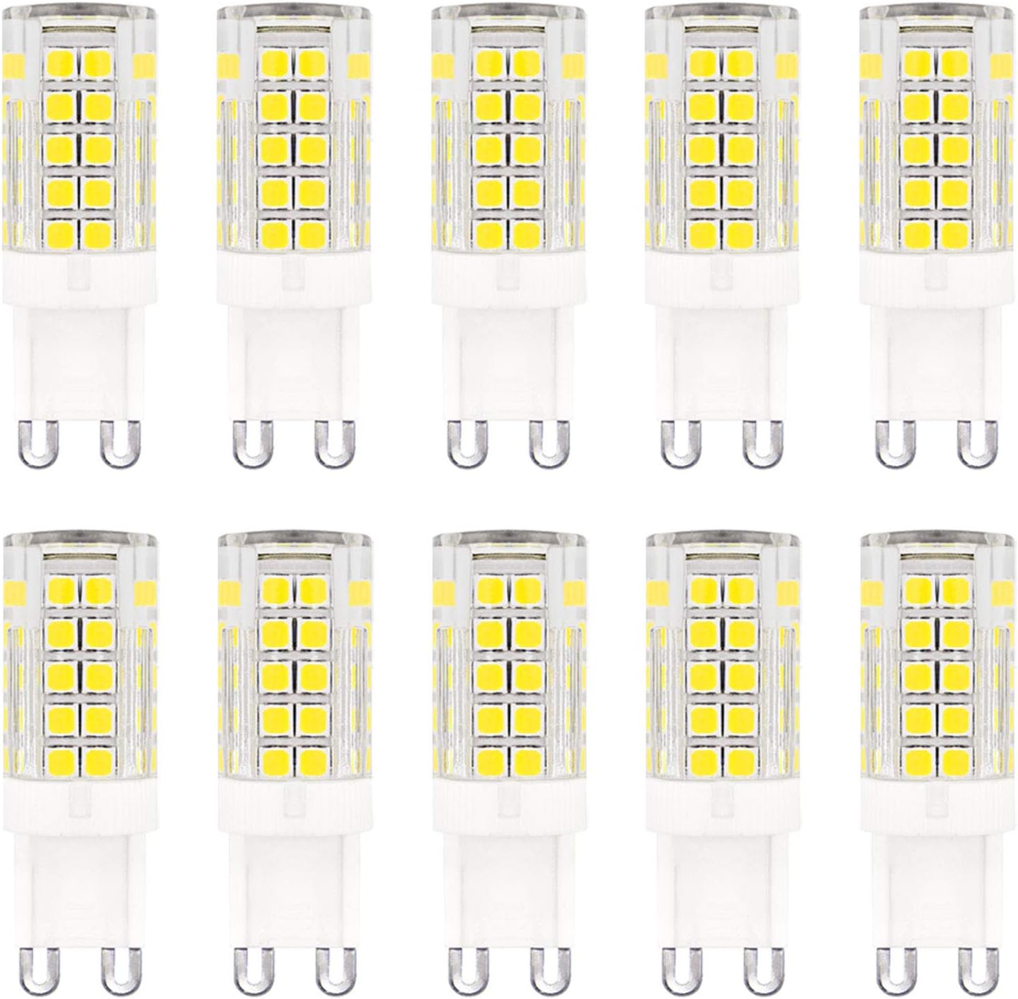 5W Led Light Bulb G9 Equivalent to 25W-40W G9 Halogen Bulbs G9 Led Bulbs Cool White 6000K Dimmable AC 230V Energy Saving Light Bulbs for Home Ceiling Lights 10-Pack