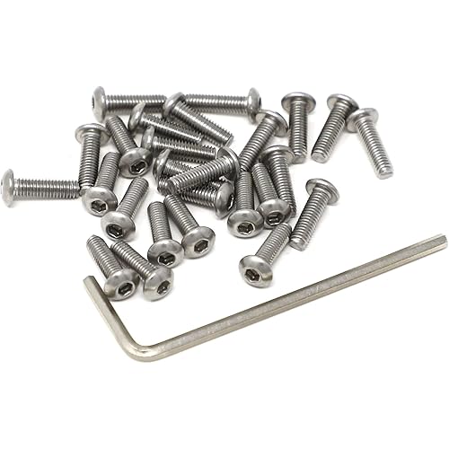 iExcell 100 Pcs M3 x 10 mm Stainless Steel 304 Hex Socket Button Head Cap Screws Bolts Kit, Thread Pitch 0.5 mm