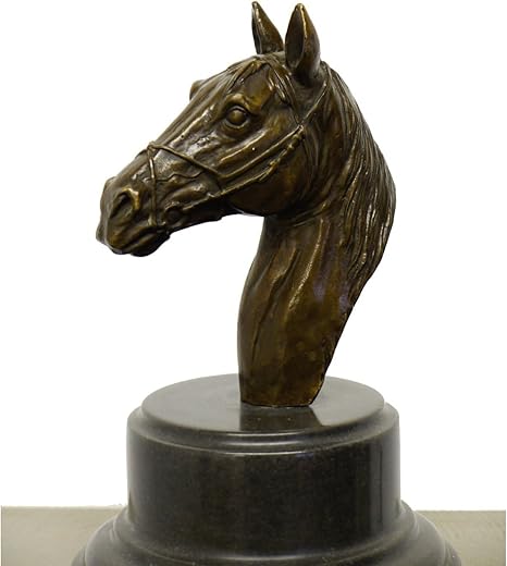 Kunst Ambiente Pferdekopf Signiert Alfred Stevens Pferde Skulptur Pferde Bronzefigur Pferde Buste Deko Figur Aus Bronze Amazon De Kuche Haushalt