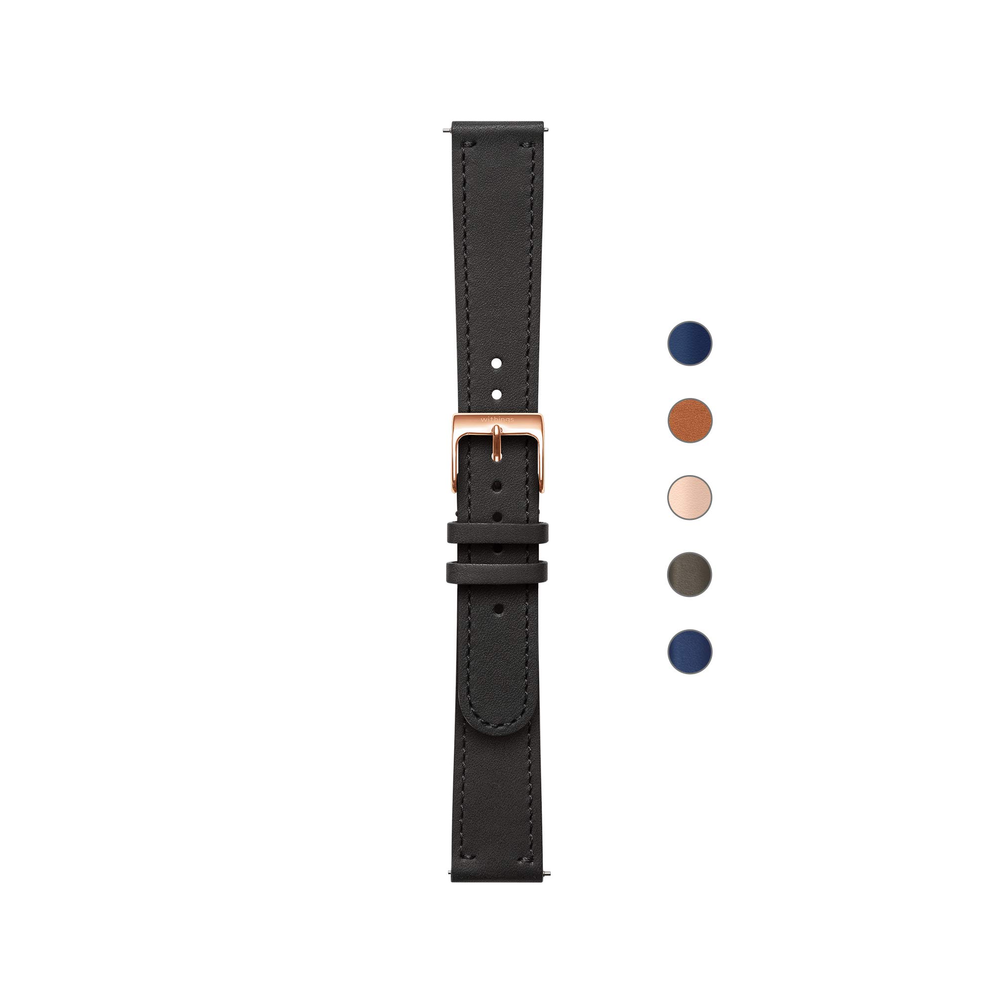 WITHINGS - Premium Leather Wristband for ScanWatch, Steel HR, HR Sport, Move ECG, Move — image 1