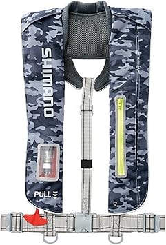 Amazon シマノ ラフトエアジャケット 膨張式救命具 Vf 051k ダークグレーカモ シマノ Shimano ライフジャケット フローティングベスト