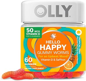 OLLY Hello Happy, Mood Support Gummies for Adults*, Vitamin D - 60 Count