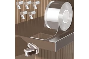 KAIYUER 2 in x 16.4 ft,Clear Edge Protector Strip Sharp Edge Wrap Cover Tape with 6 Corners,Soft Corner Protectors Baby Proof, Furniture Corner Guard & Edge Safety, Edge Protector for Table and Fireplace