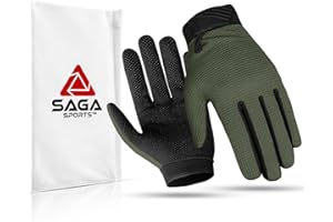 SAGA SPORTS Kids Cycling Gloves - Full Finger Bike Gloves for Boys & Girls, Non-Slip Motorbike Gloves for BMX, MTB, Scooter &