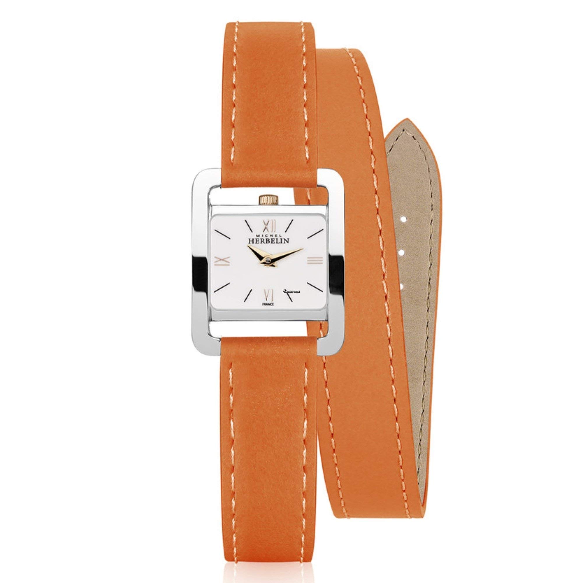 Michel Herbelin Women Analog Quartz Watch with Leather Strap 17037/TR21LOR
