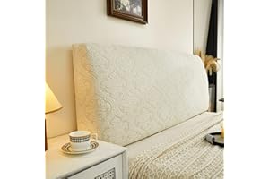 EFELIM Stretch Headboard Covers for Full Queen King Size Bed Headboard Slipcover American Style Jacquard Bed Head Cover Anti Slip Dustproof Protector Cover (Beige,King:190-210cm/75-82in)