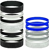 Colorful Water Bottle Grip Kit - MONOCHROME ROYALE: Regular - 12 Silicone Bands for Superior Grip, Style, & Protection - Arrange Them Your Own Way.