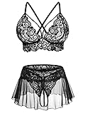 CRIPOM Lingerie Skirt Set for Women Mini Skirt