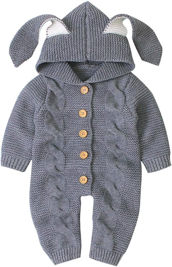 Amazon Co Jp ベビー服 新生児 フード付きロンパース Timsa 男の子 女の子 長袖 無地 ボタン 赤ちゃん クライミングスーツ 子ども 可愛い ニット 歩行服 ジャンプスーツ 秋冬 パジャマ ルームウエア カバーオール 普段着 人気 新年 文化祭 撮影 出産祝い 子供服 服