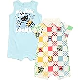 Sesame Street Baby Romper 2 Pack Newborn to Infant Sizes (Newborn - 24 Months)
