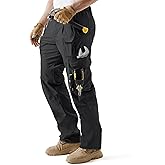 IGOLUMON Men's Stretch Tactical Work Pants, Breathable Ripstop Cargo Pants with 15 Pockets, Construction EDC Hiking Pants