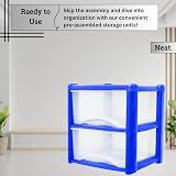 Neat. 2-Drawer See-Through Plastic Storage Unit Blue 40x39x39 cm view 6