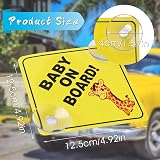 Cobee Baby on Board Signs 2 Pcs 5x5in Double Suction Cups Yellow view 3
