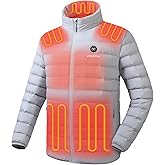 Venustas Men's Lightweight Heated Jacket with Battery, 6-Zone Electric Puffer Winter Coat for Outdoor Camping Hiking