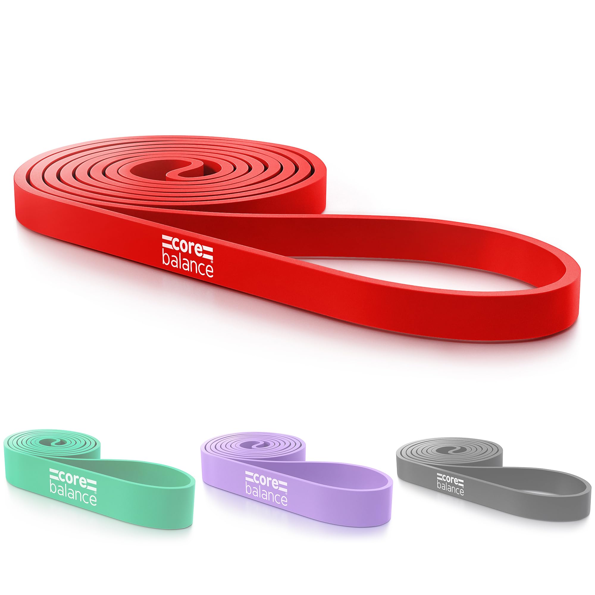 Core Balance Long Loop Resistance Band For Assisted Pull Ups Natural Latex (Red 7kg to 15kg)