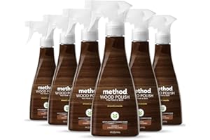 Method Wood Polish Spray, Plant-Based Formula that Shines and Restores Shelves, Tables, and Other Wooden Surfaces, Almond Sce