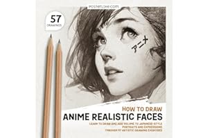 How to Draw Anime Realistic Faces: Learn to Draw and Add Volume to Japanese-style Portraits and Expressions Through 57 Artist