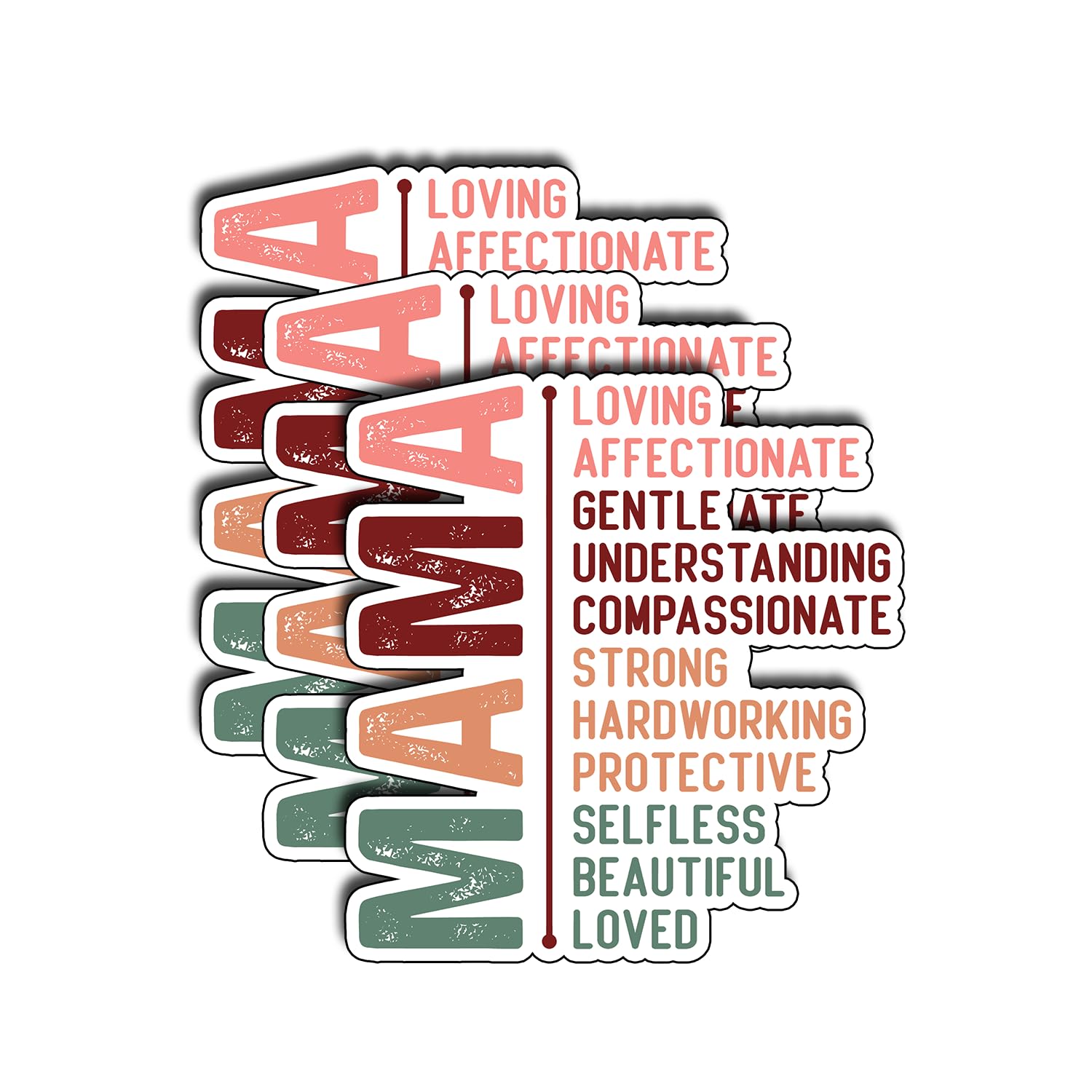 Photo 1 of (3Pcs) Mama Loving Beautiful Sticker, Pretty Mom Mama Decal, Celebrate Your Mom Gigi Love, Gifts for Grandma Mum Decoration for Books Laptops Phones Waterproof Vinyl for Water Bottle Stickers 3"x2.6"