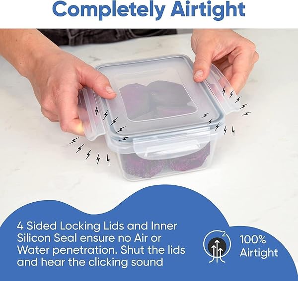 CHEFS PATH 48 PIECE BPA-FREE PLASTIC FOOD STORAGE CONTAINER SET WITH 24 CONTAINERS AND 24 LIDS FOR KITCHEN PANTRY ORGANIZATION AND MEAL PREP
