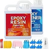 JANCHUN Crystal Clear Epoxy Resin Kit 72oz, Bubble-Free, Anti-Yellowing, Self Leveling Easy Mix 1:1 Coating and Casting Resin for Table Top, Molds, Tumbler Crafts, Painting, Jewelry, DIY Gifts