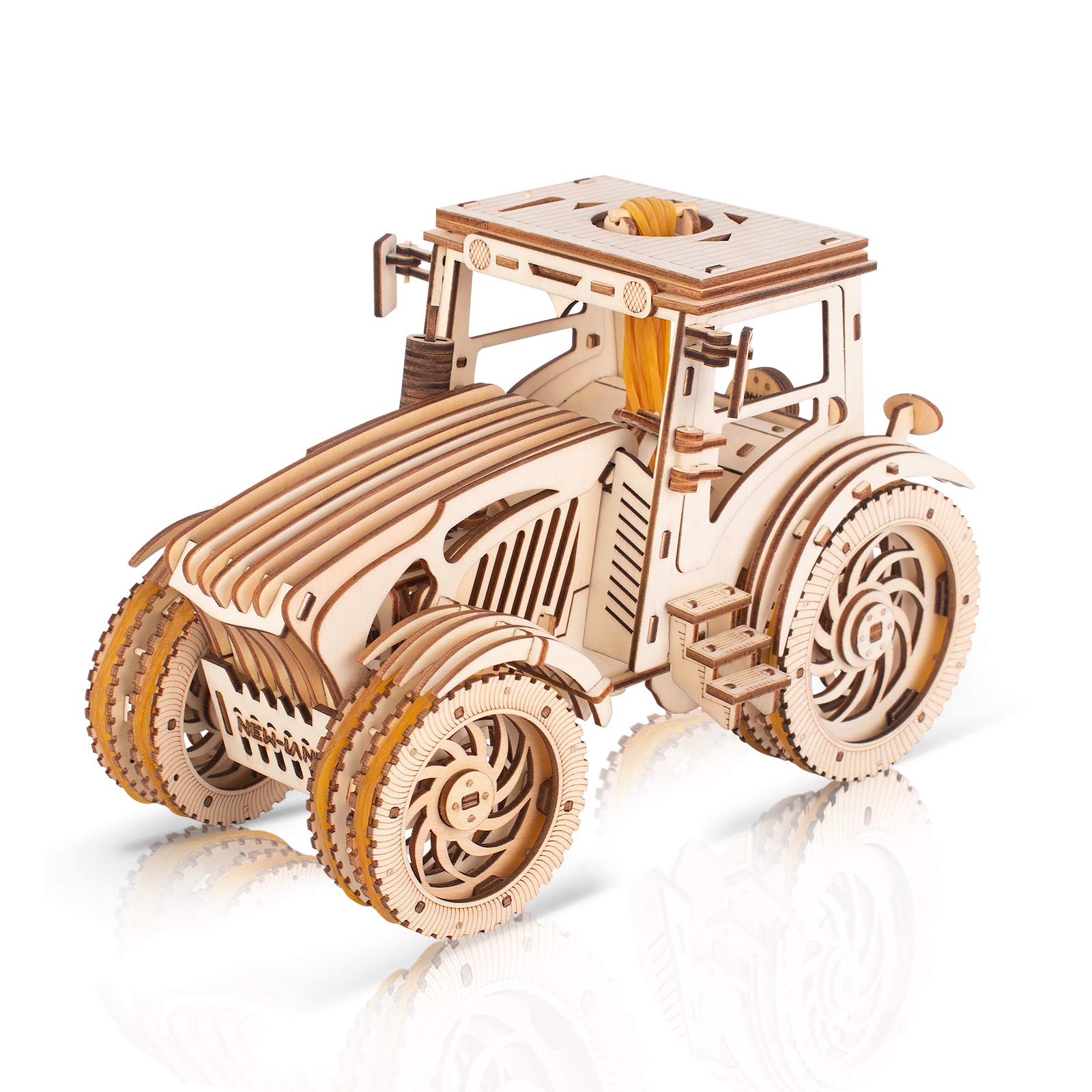 GuDoQi 3D Wooden Model Kits to Build, Wood Tractor Model, DIY Assembly 3D Wooden Puzzle for Adults, Wood Construction Kit, Make Your Own Creative Gift for Birthday Christmas Father's Day