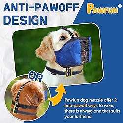 PAWFUN Dog Muzzle, Soft Mesh No Barking Pet Muzzles