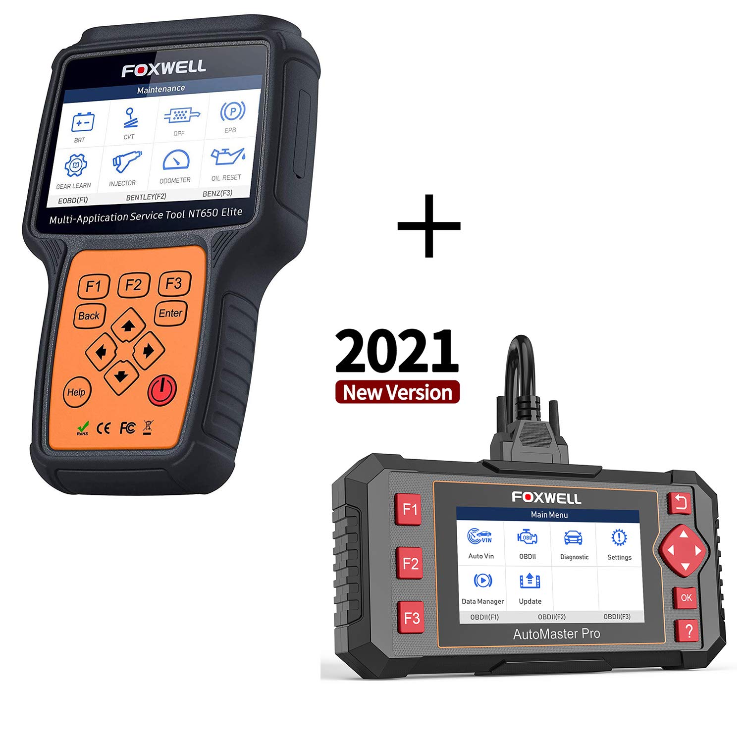 FOXWELL NT650 Elite Car OBD2 Scanner and NT604 Elite OBD2 Scanner ABS SRS Transmission, Check Engine