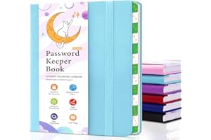 METEOROCK Password Book - Mini Password Book with Alphabetical Tabs, 11.5 x 15.5 cm Password Log Book, Idea for Record Account, Username and Password Password Keeper Notebook (Sky Blue)