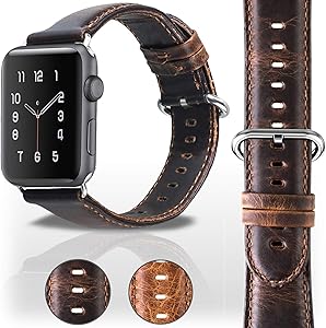 Veracelli compatible with Apple Watch Band 42mm 44mm - Mens and Womens Genuine Leather replacement for iWatch Bands - Series 4 Series 3 Series 2 Series 1 Apple Watch Strap - Dark Brown