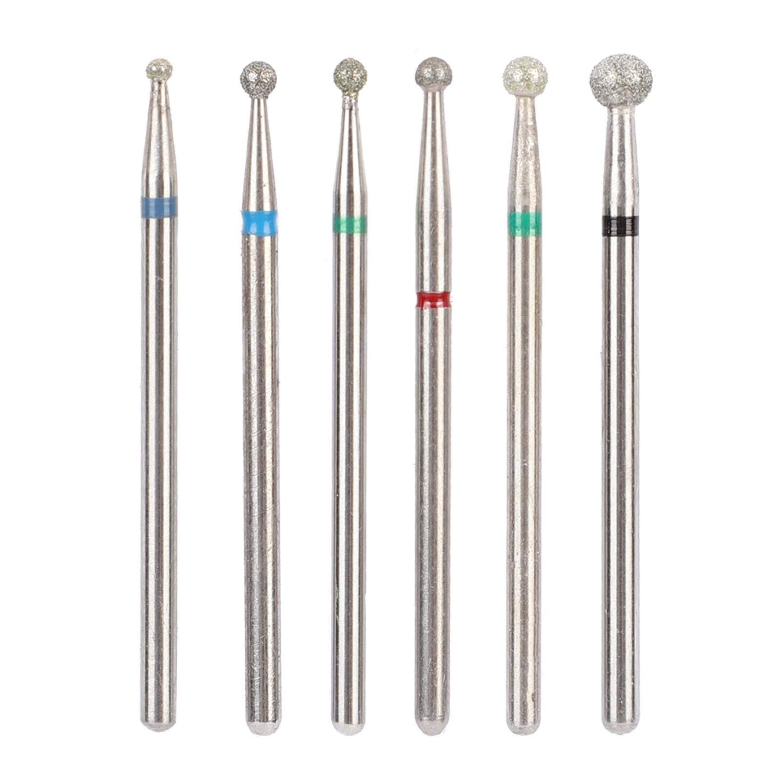 6-Piece Nail Polish Head Set, Nail Drill Accessory for Manicure & Nail Art, Professional Stainless Steel Drill Bits Kit for Salon and Home Use