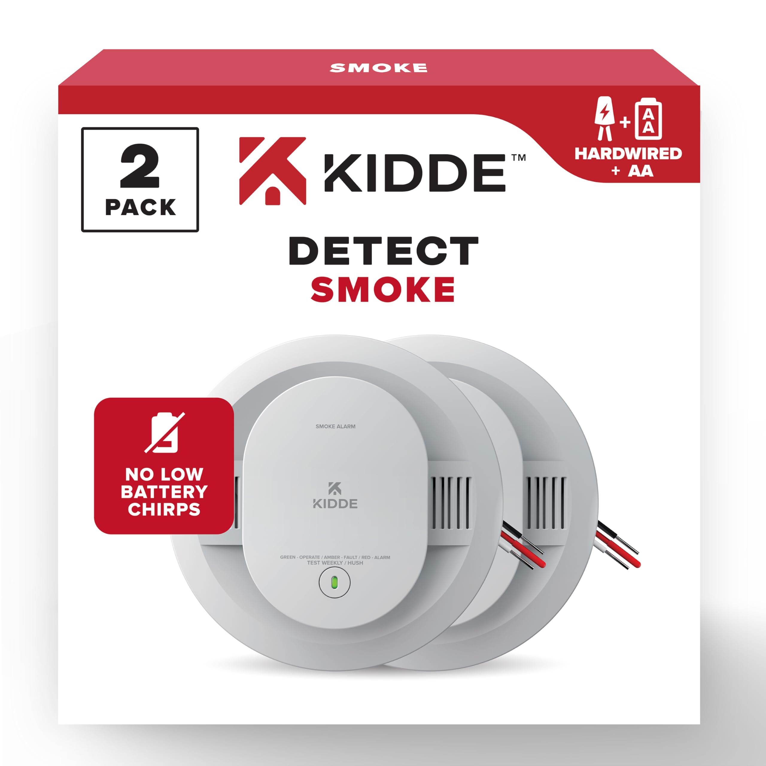 Photo 1 of ** sold as is no refund/return** see comments!~
Kidde Hardwired Smoke Detector, AA Battery Backup, Interconnectable, LED Warning Light Indicators, 2 Pack