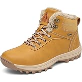 Mishansha Men's Waterproof Snow Boots, Insulated Warm Lined Winter Boot for Cold Weather, Non-Slip Outdoor Trekking Hiking Shoes Size 4-13.5