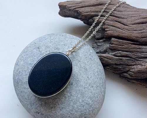 Amazon Com Black Onyx Pendant Oval Shape Onyx Pendant Natural Black Gemstone Black Stone Pendant Unisex Pendant Men S Pendant Black Onyx Jewelry Handmade