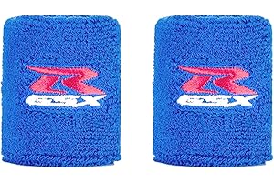 iTobest Motorcycle Brake Reservoir Sock Fits For Suzuki GSXR 600 GSX-R 750 1000 1100 1500 1300 Hayabusa - Reservoir Sock Cover (blue)2 Pack