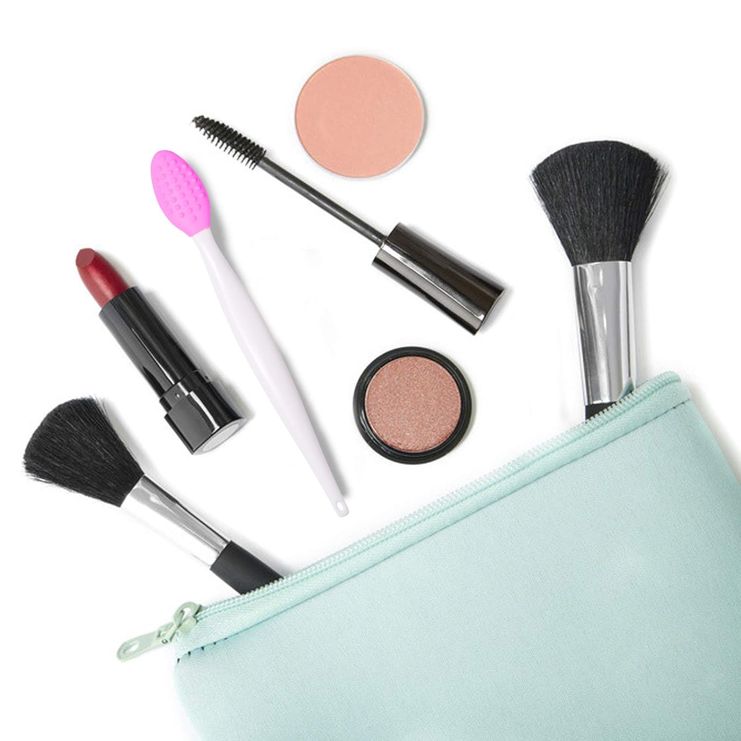 6 PCS Silicone Exfoliating Lip Brush, Tiction Double-Sided Soft Silicone Lip Scrub Brush Cleaning Lip Brush Tool for Plump Smoother and Fuller Lip: Beauty