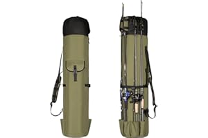 Wowelife Fishing Rod Carrier - Pole Bag Reel Organizer Case Storage for Gear, Travel - Gifts for Men, Family