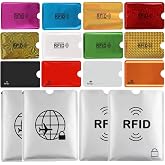 Schembo 16 RFID Blocking Sleeves Set (12 Colorful Credit Card Protector RFID Blocking Sleeve &amp; 4 RFID Passport Holder). Effectively Protect Your Credit, Debit, and ID Cards From Electronic Theft.