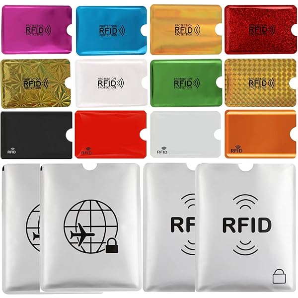 Amazon.com: Luumxai 16 RFID Blocking Sleeves Set (10 Credit Card Holders &  4 Passport Protectors) Identity Theft Protection Secure Sleeves  Set.Waterproof aluminum foil slim Design easily into your Wallet :  Clothing, Shoes